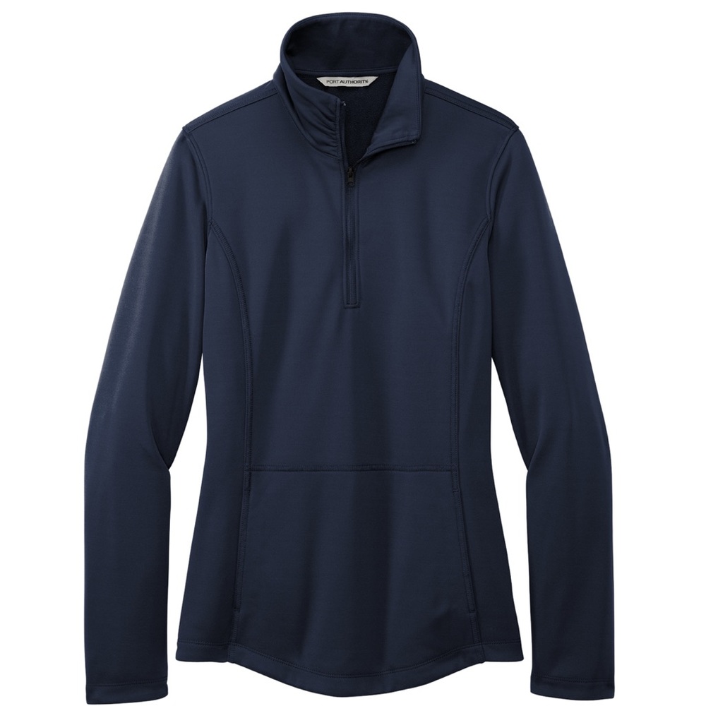Port and Company Navy Ladies Smooth Fleece 1/2 Zip